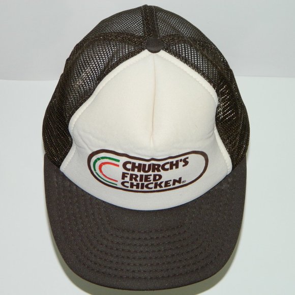 Vintage 1970's Church’s Fried Chicken Restaurant Snapback Baseball Cap Brown - Picture 3 of 13